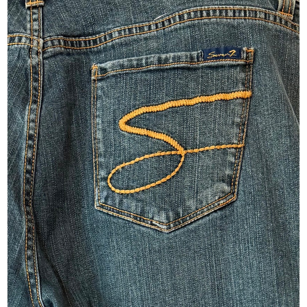 Seven7 Thick Stitch Embroidered Pocket Denim Capri Jeans Cuffed Size‎ 20W